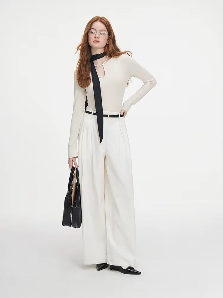 Kadın V Yaka Uzun Kollu Slim Fit Pamuk Kazak