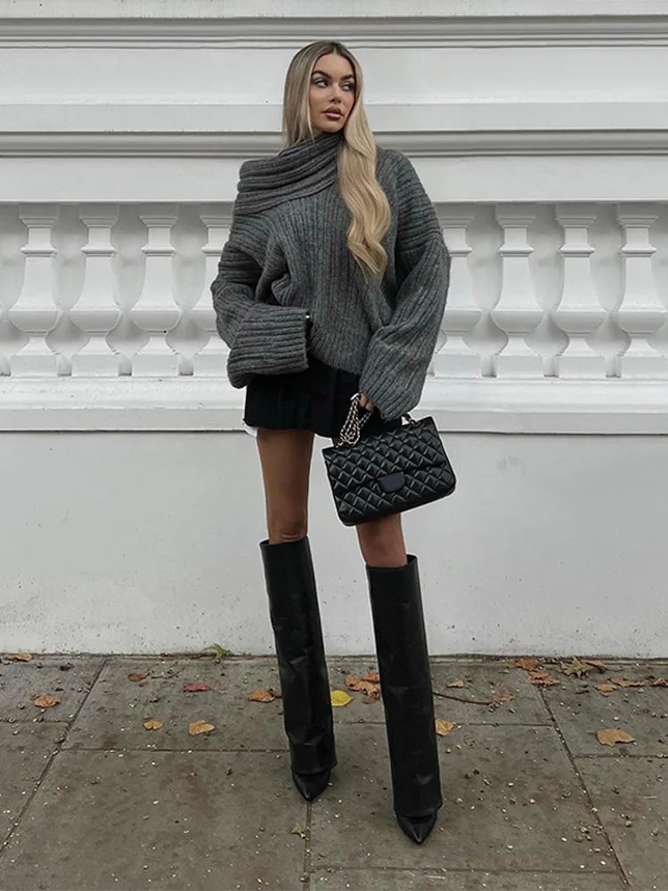 Omuz Açık Triko Kazak