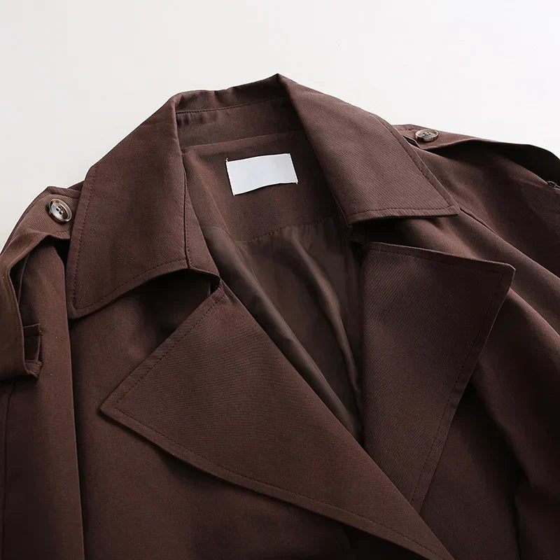 Çift Düğmeli Kısa Trençkot