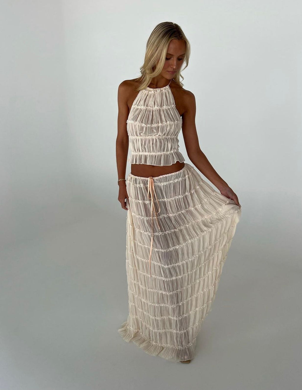 Monica Bağcıklı Etek Üst Set