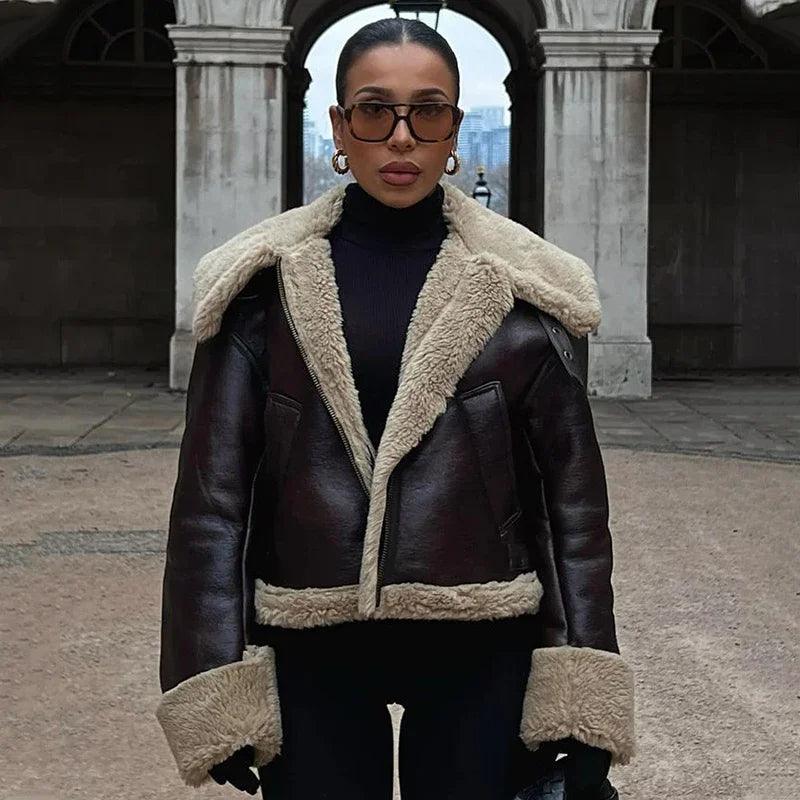 Kürklü Aviator Deri Ceket