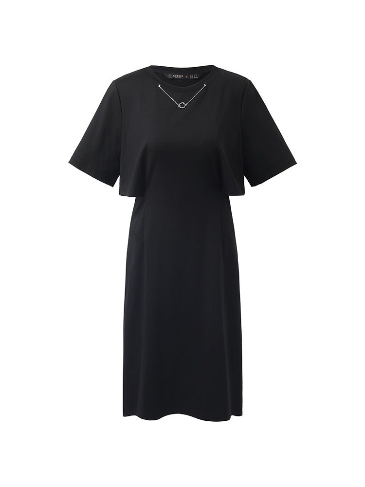 Çıkarılabilir Kolye Detaylı Triko Kadın Mini Elbise