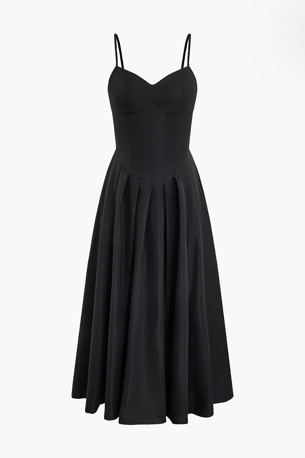 Basic Solid Corset Midi Elbise