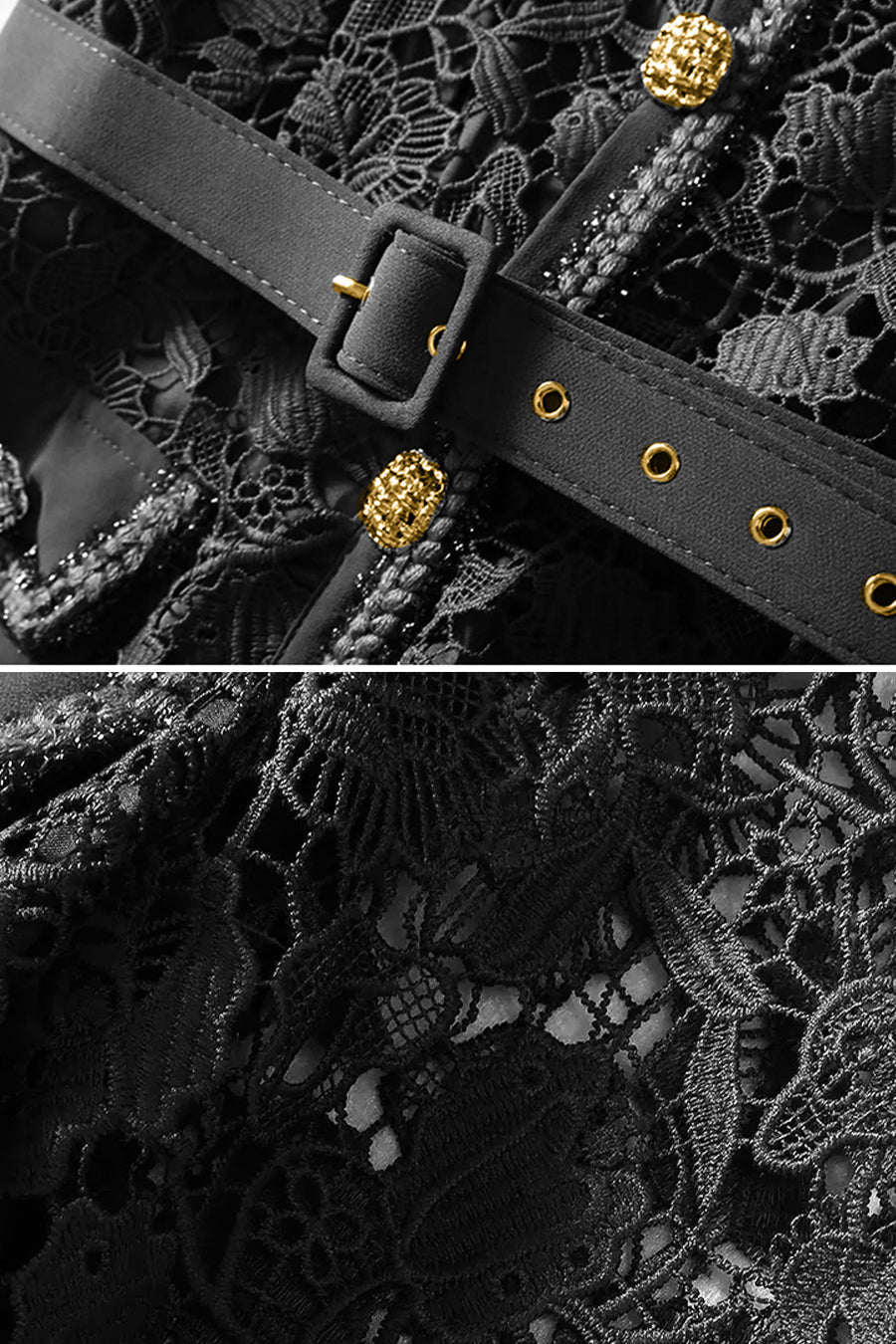 Üstü Dantelli ve Kloş Etekli Kısa Kollu Zarif Elbise