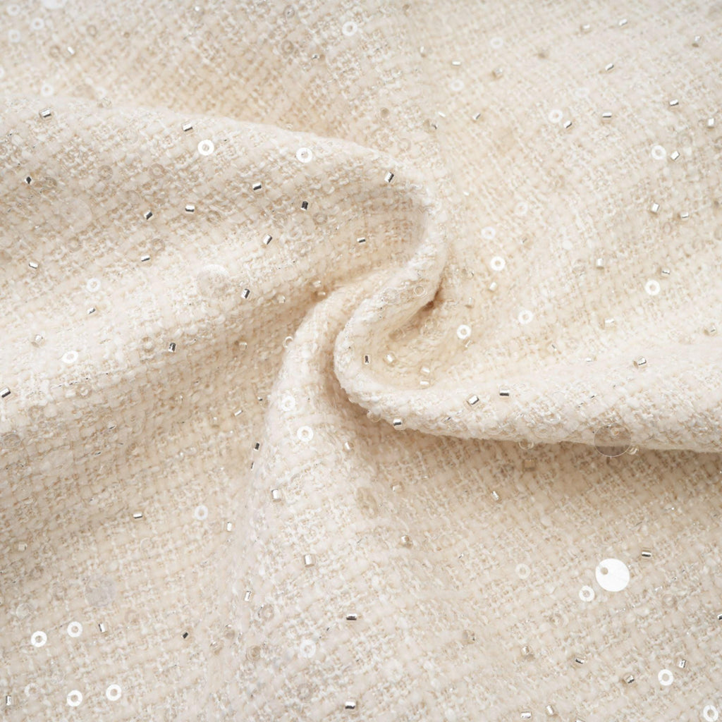 "Manon Charm" Açık Mavi Işıltılı Tweed Mini Elbise