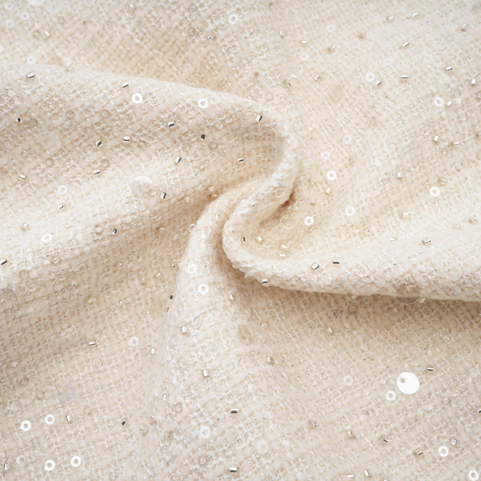 "Manon Charm" Açık Mavi Işıltılı Tweed Mini Elbise