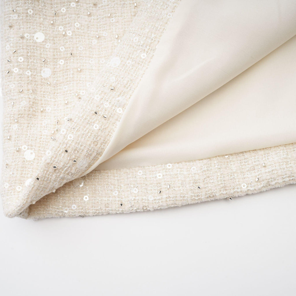 "Manon Charm" Açık Mavi Işıltılı Tweed Mini Elbise