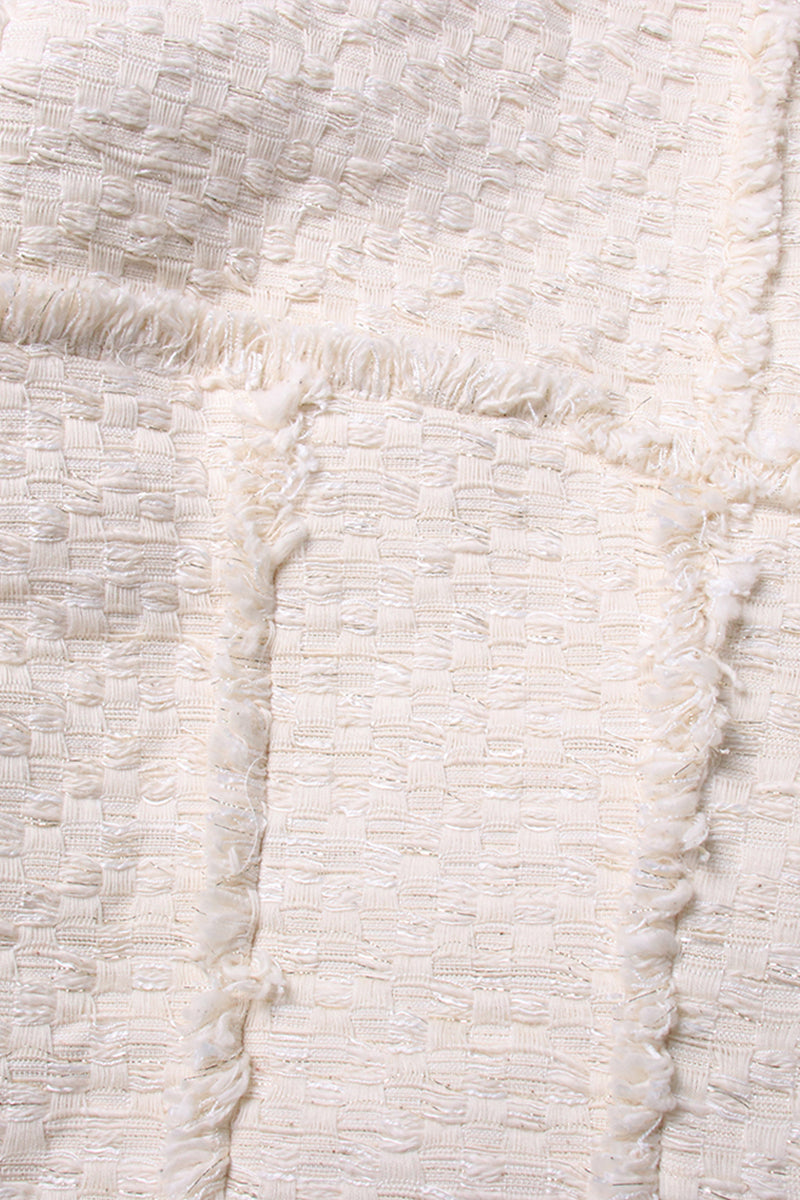 Altın Detaylı Krem Tweed İkili Takım